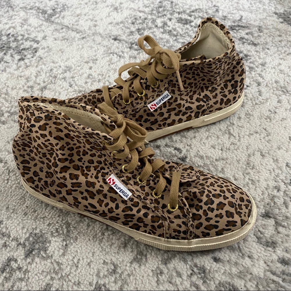 Superga leopard hi top sneaker